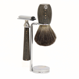 Set de Rasage Sûreté en Hêtre Stabilisé/Teinté Noir · GB