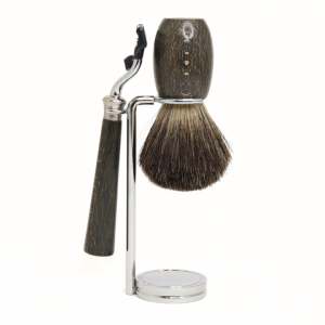 Set de Rasage Mach3® en Hêtre stabilisé/Teinté Noir · GB